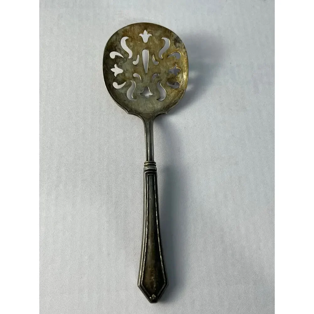 VTG Webster Sterling Silver Handle Pierced Tomato Serving Spoon